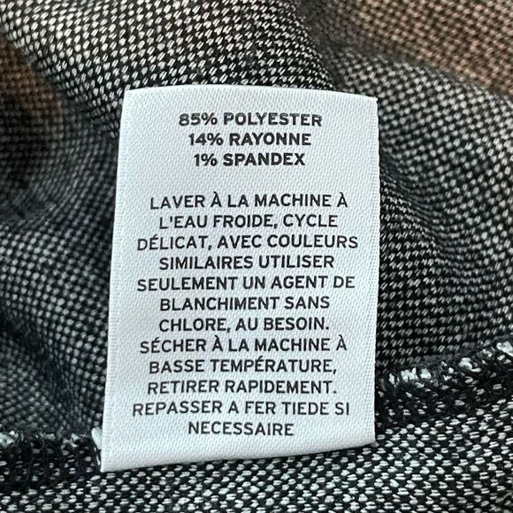 Halogen Asymmetric Mini Skirt Heather Black White Knit Print Pattern XXS - Picture 6 of 6